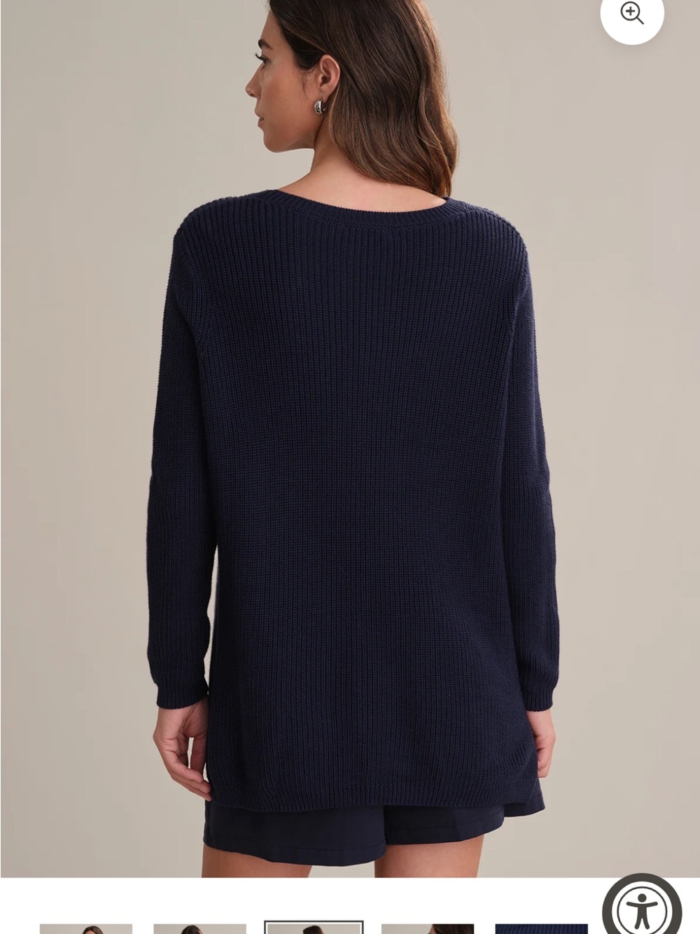 525 America Women's Navy Crewneck Ribbed Sweater - Picture 2 of 7